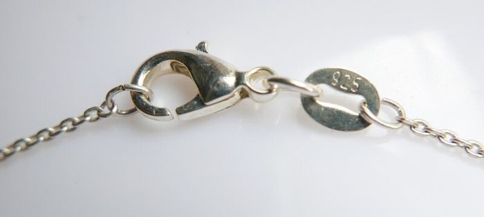 Vintage 925 Sterling Silver Moon and Star Pendant Necklace length 16" - 1,7g