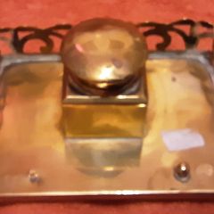 possibly antique/vintage  brass ink well