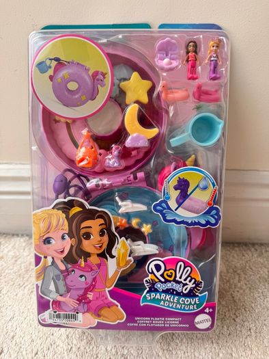 Polly Pocket Micro Doll Sparkle Cove Adventure Unicorn Floatie Compact Playset new Please look at the pictures