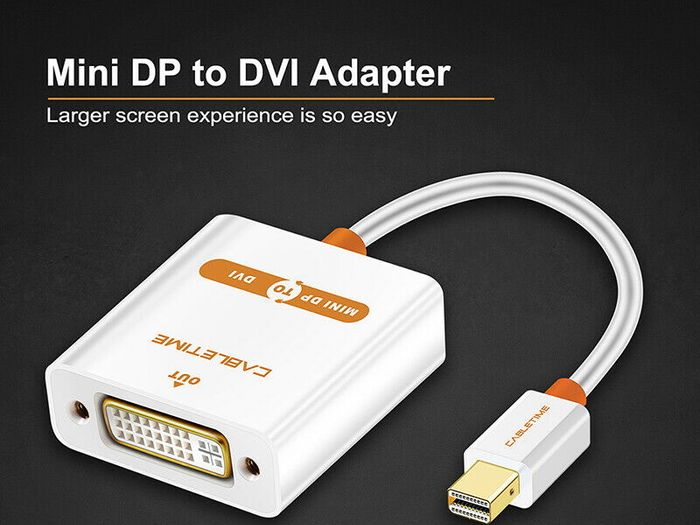 Cabletime Mini DisplayPort to DVI Adapter (Brand New/Warranty)