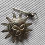 Vintage Metal Perfume Vial Sun Pendant Image 2