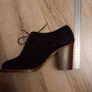 Black Suede Lace-Up Block Heel Boots Image 4