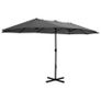 Outdoor Parasol with Aluminium Pole Anthracite Image 2