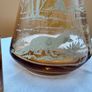 Vintage Amber Glass Liqueur Set Decanter and 5 Glasses Image 3