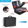 Fireproof Document Box with 5200F Heat Insulated,Multi-Layer Waterproof & Fireproof 13 Pockets File Organiser,A4 Document Storage Box with Lock Image 5