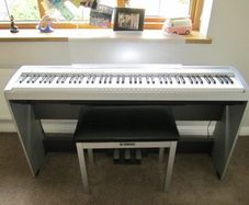 Yamaha P85S Digital Piano  Silver  Matching Stand & 3 Pedal Unit