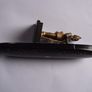 Antique Victorian Black Lacquered Papier Mache Spectacle Case with Abalone Inlay Image 8