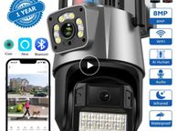 main image for ad 27333 8MP PTZ WiFi Camera with Dual Screen Color Night Vision Outdoor 4MP Security IP Camera