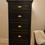 Matching Black Chest of Drawers Set. Antique Brass Handles Image 3