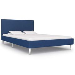 Bed Frame Blue Fabric 120x190 cm