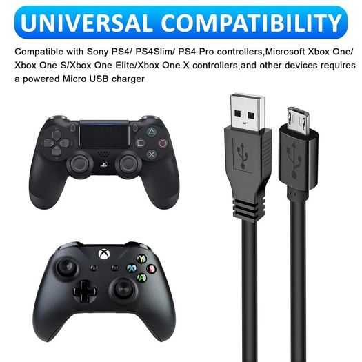 Usb Charger Cable for PS4 Controller,Work for Sony PlayStation 4/ PS4 Slim/ PS4 Pro/Xbox One (6FT/1.8M)