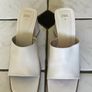 Wide Heel Soft Elegant Leather Sandal Mules Sz 6 / Eu 39. Colour Cream Immaculate. Zara Image 2