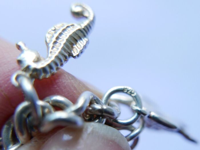 Vintage Heavy Sterling Silver Charm Bracelet length 7" - 37,9g