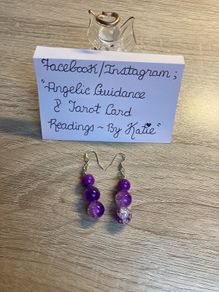 Handmade Glass Purple Earrings
