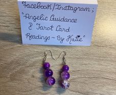 Handmade Glass Purple Earrings