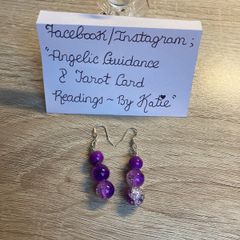 Handmade Glass Purple Earrings