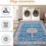 FREE EXPRESS SHIPPING Area Rugs Living Room Bedroom Kitchen Coloured Boho Rug Easy Care Medium Pile Large Rug Vintage Rug Blue Teal Rug (Blue 120x180 CM) Image 3