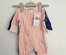 Newborn(First Size), With Tags Next 2 Way Zip Up Summer Sleepsuits.  3 Included.  (L)
