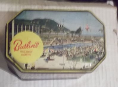a vintage biscuite tin from butlins holiday camps