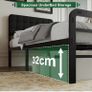 3ft Single Bed Frame with Upholstered Headboard and Footboard, 36cm High Image 5