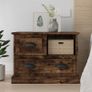 Bedside Cabinet Smoked Oak 60x39x45 cm Image 2