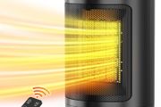 New Portable Electric Space Heater Port able Fan Heater with Remote Control, Tip Over &amp; Overheat Protection, Low Energy, Timer, Fast Heating
