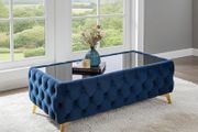 Chester Lux Coffee Table in Silver Velvet 122x72x45cm/h