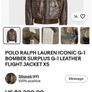 Polo Ralph Lauren G-1 Leather Jacket Bomber Flight Shearling Brown Image 9