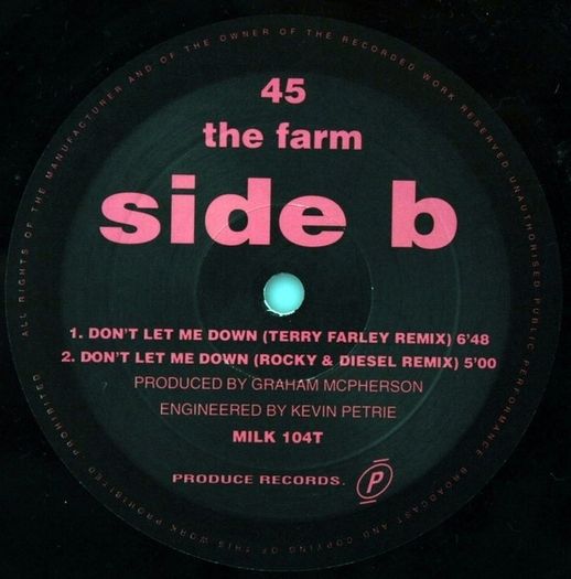 The Farm - Don't Let Me Down - Vinyl Excellent Condition..!