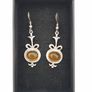Natural Honeycomb Amber On Sterling Silver Earrings Image 10