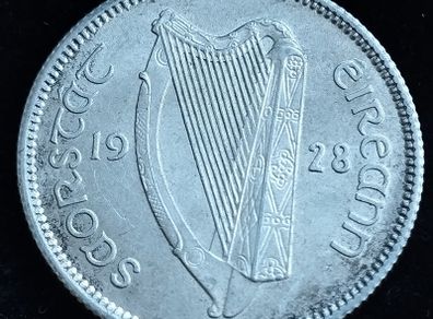 Ireland - 1928 - Shilling - Silver - Bull - KM.6 - [2714]