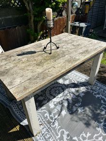 solid wooden farmhouse table