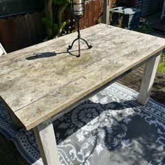 solid wooden farmhouse table
