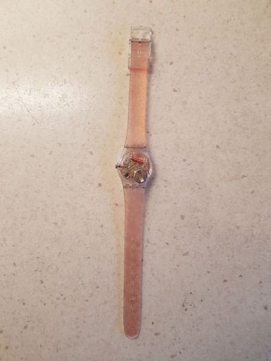 Rose Gold Coloured Glitter Swatch Watch