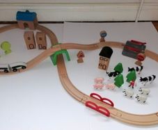 Wooden Train Set (50 Pieces)