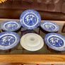 Vintage English Ironstone Tableware Staffordshire Blue Willow Dinner Plate Image 2
