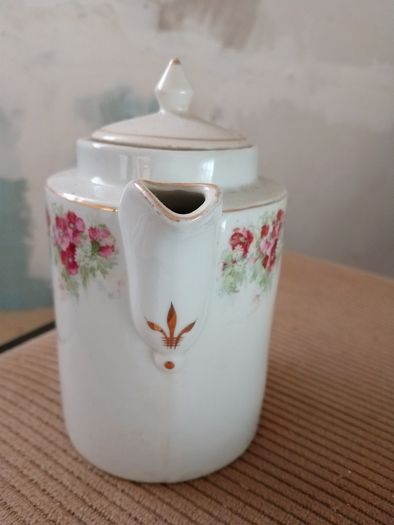 Vintage Art Deco Style Floral Porcelain Coffee Pot