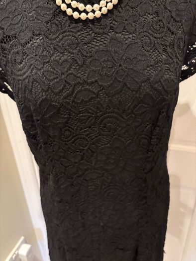 Selected Femme Black Lace Fully Lined Dress - Size 12