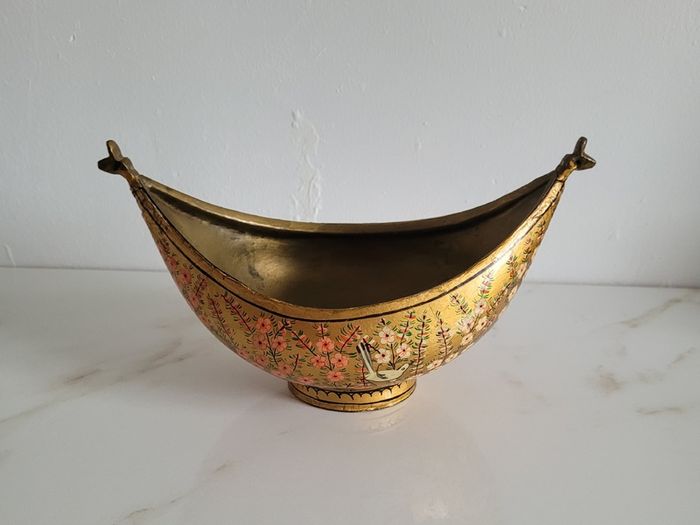 Antique indian boat kashkul bowl
