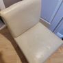 Natural White Leather Chair 80cm Image 2