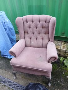 Wingback armchair.