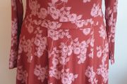 White Stuff Elaina Dress UK12 Red Floral Ecovero Long Sleeve Midi NWT CAN POST