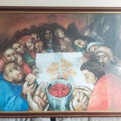 framed print of 'The Last Supper' after the original by Sieger Koder