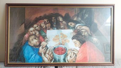 framed print of 'The Last Supper' after the original by Sieger Koder