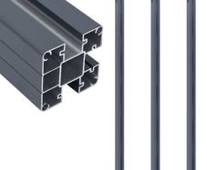Fence Posts 3 pcs Dark Grey 185 cm Aluminium