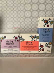mad hippie triple c night cream, mad hippie microdermabrasion facial and mad hippie antioxidant facial oil
