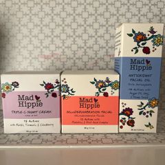 mad hippie triple c night cream, mad hippie microdermabrasion facial and mad hippie antioxidant facial oil
