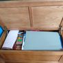 Wooden oak blanket box Image 3