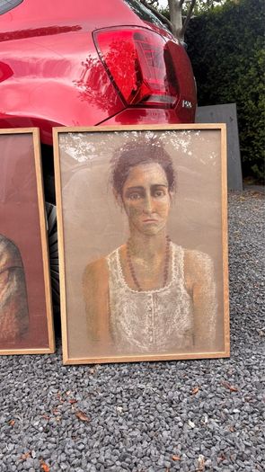 Vintage Portrait of a Man and Woman | Original Sketched Artwork | Buenos Aires
