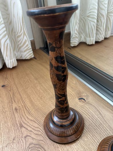 Tall Wooden Candle Holders